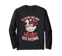 You Make My Heart Go Honk Design - Cute Goose Love Long Sleeve T-Shirt