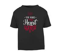 You Make My Heart melt [Style Two] (Romantic Quotes for Couples, Anniversary) Short Sleeve Cotton Toddler t Shirt, 1-2 Years, Black