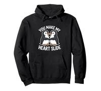You Make My Heart Slide Penguin Love Couples Pullover Hoodie