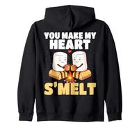 You Make My Heart S'melt Marshmallow Campfire Romance Zip Hoodie