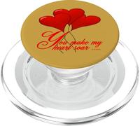 You Make My Heart Soar Red Text And Motifs PopSockets PopGrip for MagSafe