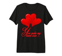 You Make My Heart Soar Red Text and Motifs Premium T-Shirt