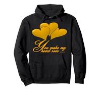 You Make My Heart Soar Yellow Text And Motifs Pullover Hoodie