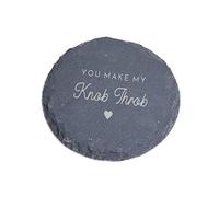 You Make My Knob Throb Engraved Slate Coaster - Funny Anniversary Christmas For Boyfriend Girlfriend Women