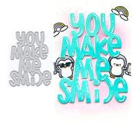You Make My Smile Die Cuts for Card Making, Words Metal Cutting Dies for Paper Scrapbooking, DIY Stencils for Album Party Wedding Festivals Decoration, KDQ1438