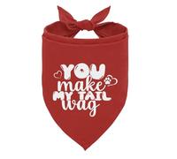 You Make My Tail Wag Dog Bandana, Red Pet Triangle Scarf, Cute Dog Bandana for Dogs Cat Lovers Gift, Pet Scarf Accessories for Small Medium Large Dogs Cats Photo Prop