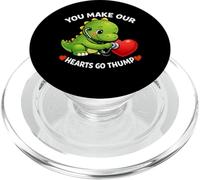 You Make Our Hearts Go Thump Dino Valentine's Design PopSockets PopGrip for MagSafe