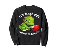 You Make Our Hearts Go Thump Dino Valentine's Design Sweatshirt