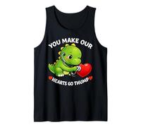 You Make Our Hearts Go Thump Dino Valentine's Design Tank Top