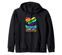 You Matter Dont Let Your Story End Mental Health Awareness Zip Hoodie
