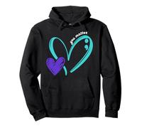 You Matter Suicide Prevention Awareness Teal Purple Heart Pullover Hoodie