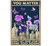You Matter Suicide Prevention Retro Metal Tin Sign 8X12 Inches