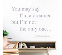 You May say I'm a Dreamer... Imagine Song Lyrics - JL Beatles - Wall Art Quote Decal Sticker [Large] [Light Grey]