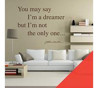 You May say I'm a Dreamer... Imagine Song Lyrics - JL Beatles - Wall Art Quote Decal Sticker [Large] [Poppy]