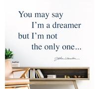 You May say I'm a Dreamer... Imagine Song Lyrics - JL Beatles - Wall Art Quote Decal Sticker [XLarge] [Ultramarine]