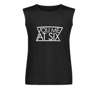 You Me at Six Men Sleeveless T-Shirt Printed Vest Tank Black Tee Top L