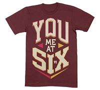 You Me At Six Men's Cube Slim Fit T-Shirt Medium Maroon, Maroon, Medium