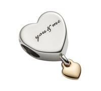 Pandora 796558 You and Me Two Hearts Charm Sterling Silver and 14K Gold