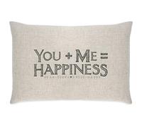 '"You + Me Natural Linen Cushion Wedding Gift Linen Cushion Gift For A Wedding, Anniversary or Valentines Day