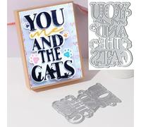 You Me The Cats Metal Die Cuts,Merry Christmas Letter Cat Cutting Dies Cut Stencils DIY Scrapbooking Decorative Embossing Paper Scrapbooking Card Making