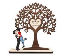 You & Me We Got This Personalized Couple Hugging Under Tree Sign,Custom Standing Wooden Plaque with Name Portrait,Home Bedroom Desk Rustic Decor,Anniversary Valentines Day Gift For Her Him Couple
