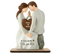 You & Me We Got This - Personalized Couple Plaque For Him, Her, Custom Couple Sitting Side Wooden Sign, Plaques Personalized Engraved Couple Name, for Boyfriend Girlfriend Wife Husband