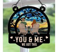 You & Me We Got This Personalized Suncatcher - Custom Acrylic Decor with Hanging Chain for Couple - Birthday Gift for Him Her Husband Wife - Wedding Window Hanging Decoration