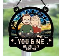 You & Me We Got This Personalized Suncatcher, Custom for Couple, Birthday Gift for Him for Her for Husband for Wife, Wedding Window Hanging Decoration