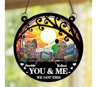 You & Me We Got This Sun Catchers Ornament Personalized Couple Name Suncatchers for Windows Hanging Beach Suncatchers Housewarming Anniversary Birthday Wedding Decor Gifts For Wife Husband Mr and Mrs