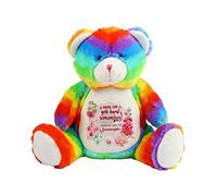 You mean the world to Somebody that Calls You Granddaughter Birthday Mothers day Floral Gift Teddy Bear Soft toys. (Rainbow Bear)