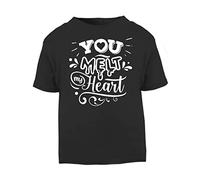 You melt My Heart [Style one] (Romantic Quotes for Couples, Anniversary) Short Sleeve Cotton Toddler t Shirt, 3-4 Years, Black