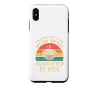 You Mess With Meow Bankrupted By Rice Funny Cat Pun Case for iPhone XS Max