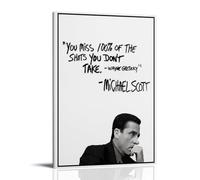 You Miss 100 of The Shots You Don't Take-Michael Scott Poster Canvas Oil Painting Canvas Art Poster Home Hanging Painting Bar Art Interior Wall Decoration PosterFrame-style16x24inch(40x60cm)