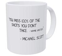 You Miss 100% of The Shots You Don't Take, Michael Scott Quotes, 11 Ounces Funny Coffee Mug