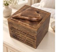 You Name It Personalised Mango Wood Keepsake Box with Raised Heart (Large) | 18L x 18W x 16H cm