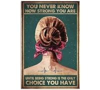 You Never Know How Strong You Are Until Being Strong Is The Only Choice You Have Retro Metal Tin Sign Vintage Aluminum Sign For Home Coffee Wall Decor 8x12 Inch