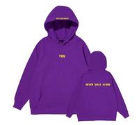 You Never Walk Alone Album Hoodie Support Merch Sweatshirt for Fans(Purple- Fleece,L)