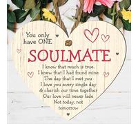 "You Only Have One Soulmate" Heart-Shaped MDF Plaque - Romantic Gift for Couples, Anniversary, or Valentine’s Day - Thoughtful Wall Hanging for Your Soulmate (Medium: 15 cm (H) × 13 cm (W))