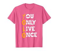 You Only Live Once | Motivational Quote | Inspirational T-Shirt, Men, Pink Heather, 3X-Large