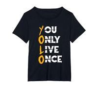 You Only Live Once | Motivational Quote | Inspirational T-Shirt, Women's Plus, Black, 6X