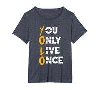 You Only Live Once | Motivational Quote | Inspirational T-Shirt, Women's Plus, Heather Blue, 2X