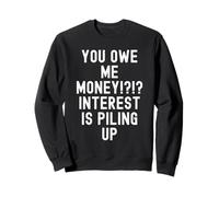You Owe Me Money Sarcastic Debt Humor for Men Women Sweatshirt