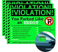 You Parked Like an Idiot Business Sticker 7.5x5.5 inch Multi Reasons Violation Bad Parking Notes Funny Labels for Hilarious Prank,Gag Gift,Stocking Stuffer 50 pcs (Green)