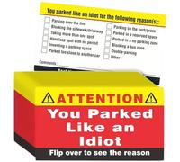 You Parked Like an Idiot Cards, 100PCS 3.5x2" Bad Parking Cards, Funny Bad Parking Stickers, Multi Reasons Violation for Adult Christmas Gifts Stickers