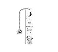 You Pawsed Here Sleeping Bookish Cat Pun Bookmark for Reader Book Lover, Cute Cat Bookworm Book Mark Gift for Librarian Bibliophile, Funny Bookish Bookmark, Kawaii Kitten Reading Lover Book Marker