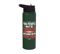 You People Must Be Exhausted from Watching Me Do Everything Stainless Steel Insulated Water Bottle