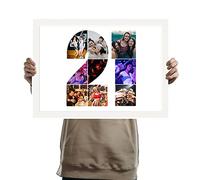 You Personalise 21st Birthday Personalised Photo Collage Framed White A3