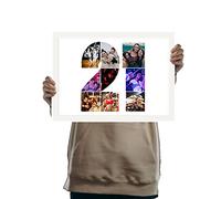 You Personalise 21st Birthday Personalised Photo Collage Framed White A4