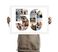 You Personalise 50th Birthday Personalised Photo Frame - A3 - White | Personalise with favourite photos and a special message; a framed keepsake for birthdays, family celebrations and memorials