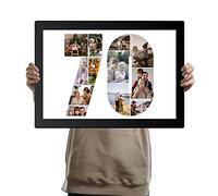 You Personalise 70th Birthday Personalised Photo Collage Framed Black A3